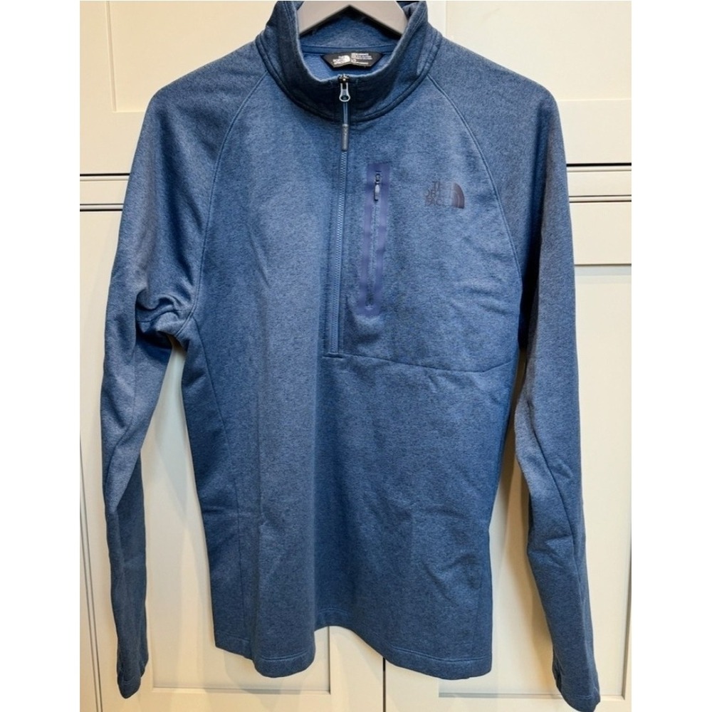 The North Face Mens Blue 1/2 Zip Pullover Lightweight Jacket Fleece Size Small